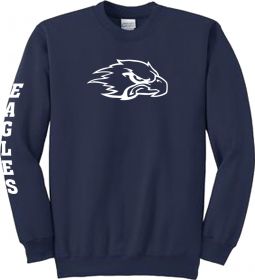 Youth/Unisex Fleece Crewneck Sweatshirt, Navy